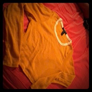 Yellow and white forever21 crop top